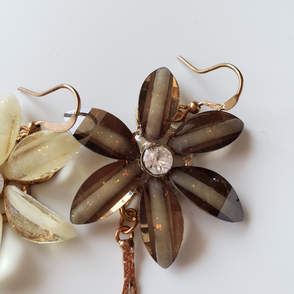 TWO PAIRS of BEAUTIFUL FLOWER EARRINGS